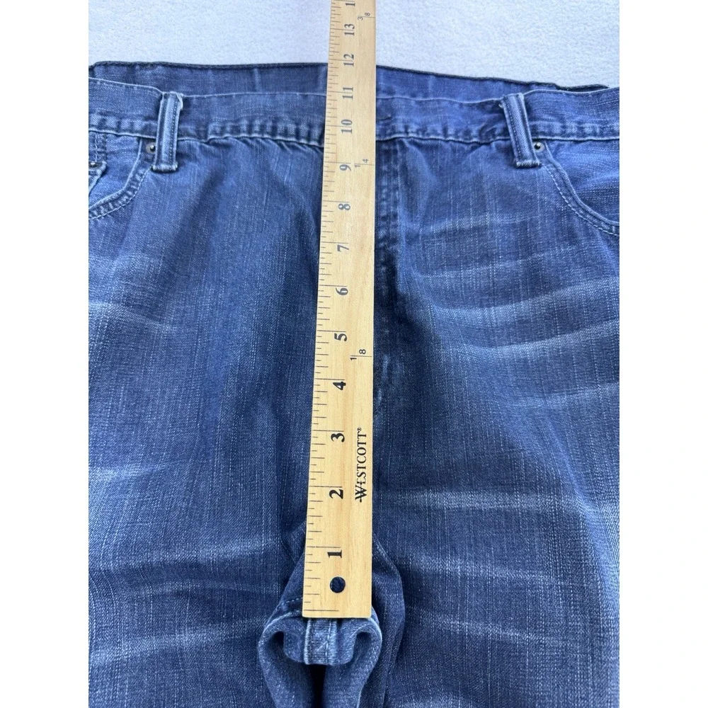 Levis 569 Jeans Men 42x32 Navy Blue Loose Baggy Straight Whisker Distress Denim